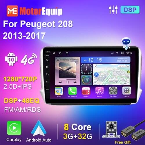 For Peugeot 208 2008 2013-2017 Android Car Radio Autoradio Multimedia Video Player Navigation GPS Stereo Audio for Cars 2din