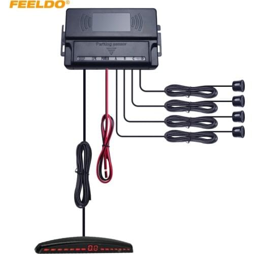 FEELDO 1Set Auto 22mm 4-Sensor Parking Sensor Reverse Backup Radar With LED Display Aid System