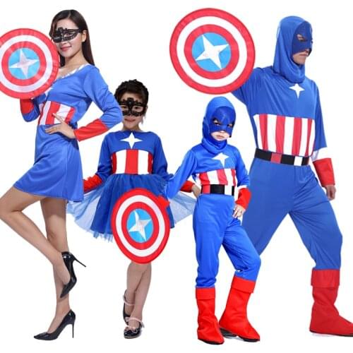 Free shipping promotion childrens Halloween costume masquerade clothing clothes Captain America costume cosplay paternity