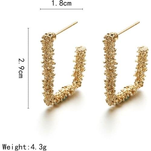 Big earrings new girl gold retro geometry statement metal art drop earrings charm ring earrings modern fashion jewelry