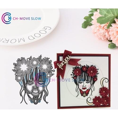 CH Boho Beautiful Jasmine lady Metal Cutting Dies Embossing Scrapbooking Stencil Craft Cut Dies For DIY Card Crafts Handmade