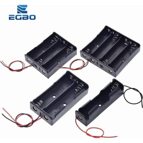 Black Plastic 1x 2x 3x 4x 18650 Battery Storage Box Case 1 2 3 4 Slot Way DIY Batteries Clip Holder Container With Wire Lead Pin