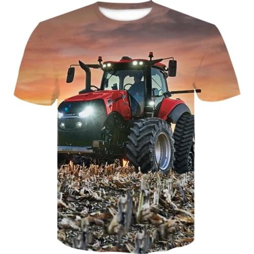 Agricultural tractor Harajuku Men/Women 3D Printing men clothing t-shirts Round Neck New fashion t shirt Plus Size S-6XL tshirt