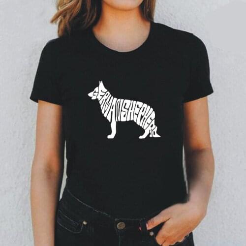 Summer Short Sleeve Tee Shirt Femme Harajuku Funny German Shepherd T Shirt Gift Dog Lovers T Shirt Women Tops Camiseta Mujer
