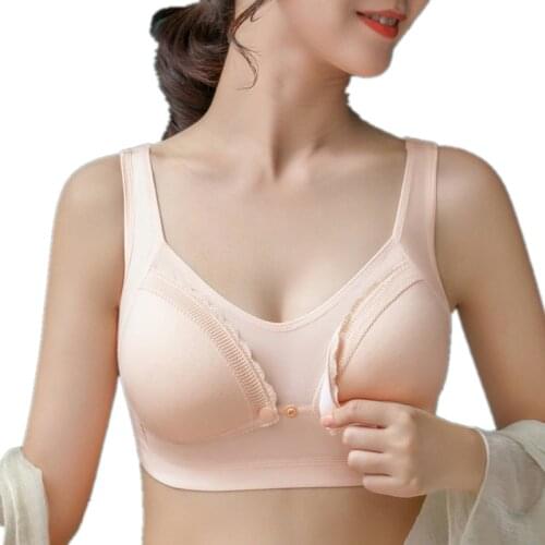 Breastfeeding Cotton Maternity Nursing Bra For Feeding Pregnant Women Open Underwear Sleep ClothesSoutien Gorge Allaitement