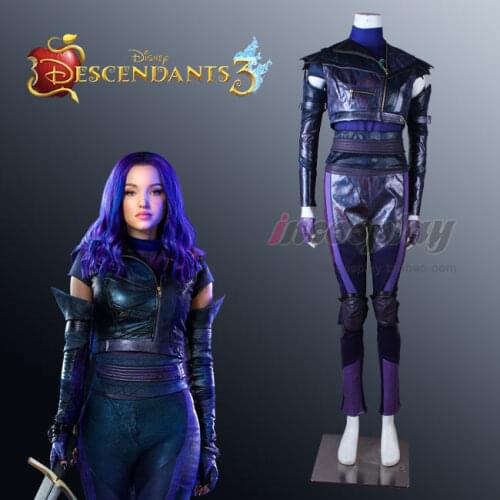 [Customized] Anime Descendants 3 King Mal Purple Battle Upgrades Uniform Cosplay Costume Women Halloween Free Shipping 2019 New