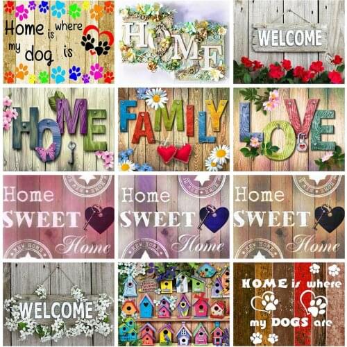 Canvas Size 5d Diamond Painting Full Drill Square Text Diamond Mosaic Cartoon Embroidery Handmade Gift Sale