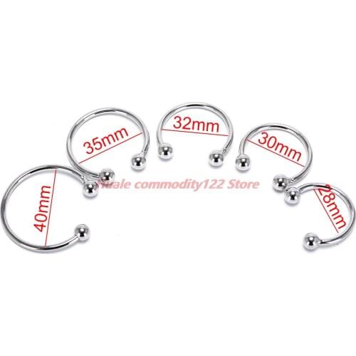 New 28/30/32/35/40mm Silver Delay Ejaculation Stainless Steel Penis Ring Cock Ring Male Chastity Device Adult Products Sex Toys