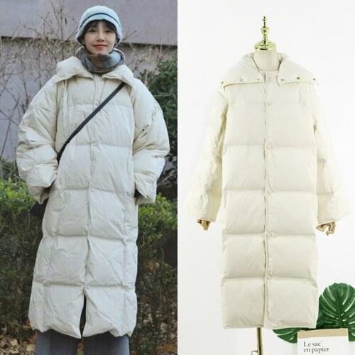 Kpop IU Seo Yea Ji Korean Women Long Sleeve Down Jacket Women Winter Fashion Loose Solid Thick Long Coat Ladies Straight Parkas
