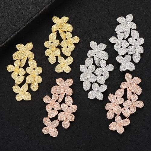 LARRAURI Fashion Hollow Out Spiral Colorful Leaves Drop Earrings Charm Rhinestone For Women Piercing Trendy Jewelry