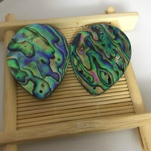 Natural abalone shell pendant necklace with earrings 35x45mm green abalone pieces fitting models