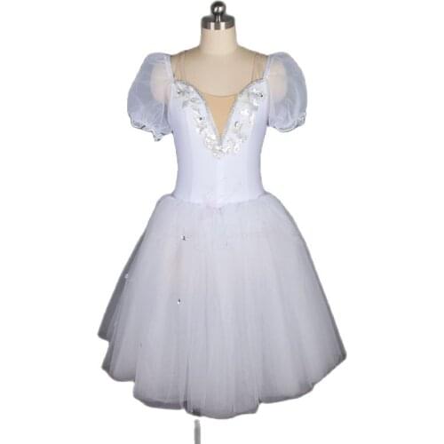 18584 Dance Favourite New mid-length white ballet tutu Puff sleeve Romantic ballet costume performance tutus Adult & Girl Tutu