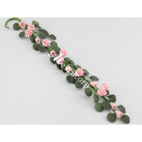 Wholesale fine Dollhouses 1:12 scale Mini flower-pink