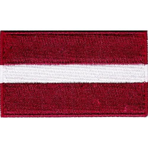 Wholesale Embroidery Latvia flag emblem patch good quality cheap welcome customization and 200 logo 3D