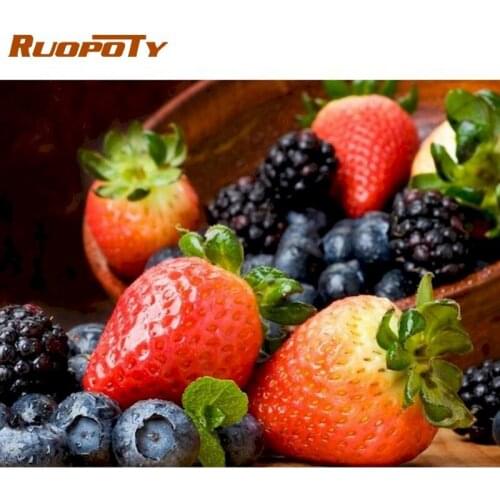 RUOPOTY Painting By Numbers Kits For Adults Fruit Scenery Paint By Number Handmade 60x75cm Framed Home Decor Acrylic Oil Photo