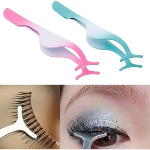Stainless Steel Eyelash Curler Tweezers Grafting Multifunctional Eyelash Makeup Tool For False Eyelash Assistant