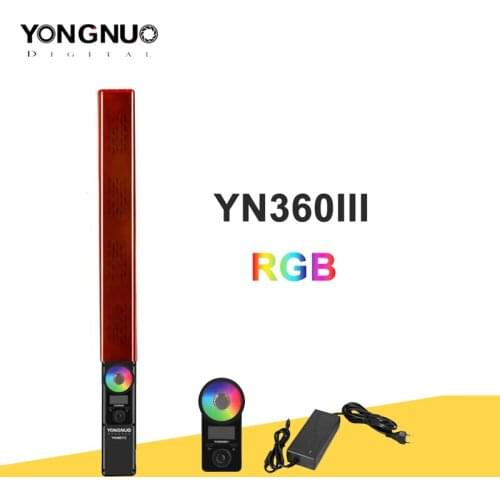 Yongnuo YN360 III YN360III Handheld LED Video Light 3200K-5500K RGB Colorful Ice Stick Light Touch Adjusting with Remote Control