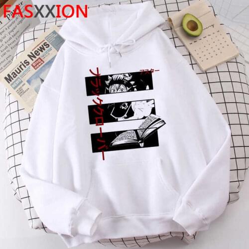 Black Clover hoodies male Oversized y2k aesthetic Ulzzang printed men sweatshirts clothing printed