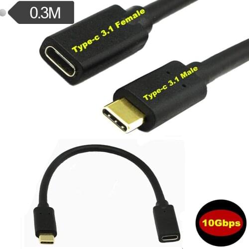 Gold plated USB type-C Extension Cable Male to Female USB C Extender Cord USB 3.1 Type C Fast Charging & Data Sync Compatible