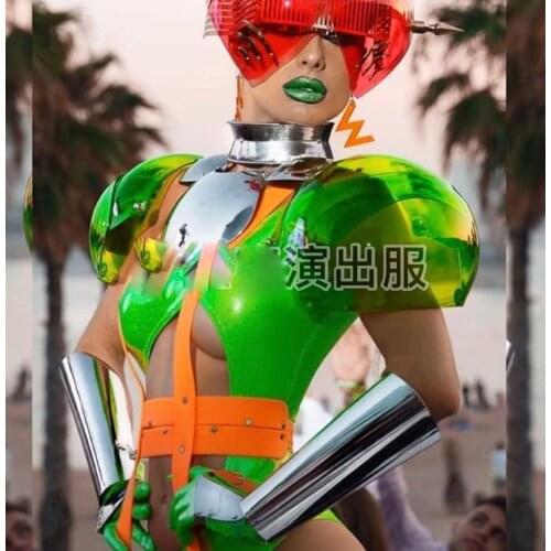 Nightclub women party girl Acrylic future warrior armor bar ds gogo costume