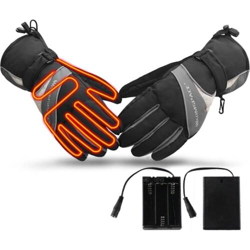 Windproof Motorcycle Electric Heated Gloves For Cycling Skiing Winter Warm Heating Gloves USB Powered For Men Women Ski Gloves