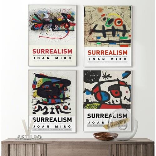 Joan Miro Exhibition Museum Retro Poster Abstract Illustration Modern Wall Art Bedroom Home Decor Canvas High Quality Painting