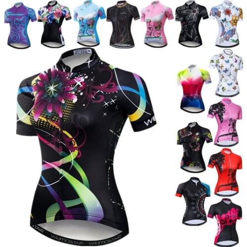 Weimostar Womens Bike Jersey Tops Summer Mountain Cycling Jersey Ladies Bicycle Shirt Pro Team Cycling Clothing Female Maillot