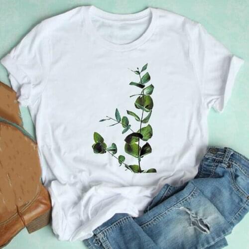 Women Short Sleeve Plant 90s Trend Style Casual 90s Fashion Spring Summer Clothes Print Tshirt Female Tee Top Graphic T-shirt