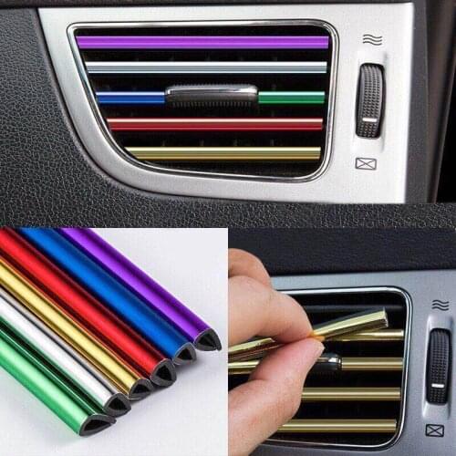 10PC Car Interior Air Conditioner Outlet Vent Grille Chrome Decoration Strip For Volkswagen Toyota Honda Ford Hyundai Mitsubishi