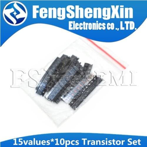 15values*10pcs=150pcs SOT-23 Transistor Kit Assorted Set S9012-S9014 BAV99 BAV70 MMBT5551 SMD Triode Kit SOT23 Transistor Set