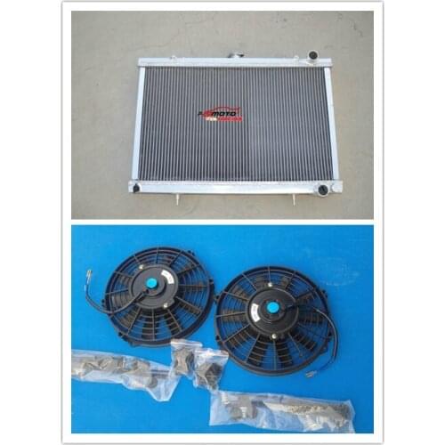 3 Row 52mm Aluminum Racing Radiator + FAN For Nissan Skyline S13 CA18 R32 RB20 Manual MT