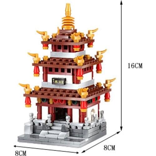 4 IN 1 Gift toys Chinese Building Street Toys Wangjiang Tower The Teahouse Library Cloth House Building block Set XINGBAO 01102