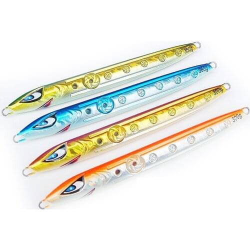 5PCS Deep sea Fishing Glow Stripe Zebra Jigging Quick sinking Jig Lure Jigbait spoon baits 300/400g