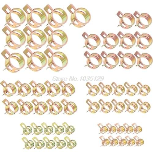 60Pcs Auto Car Spring Clip Fuel Oil Water Hoes Pipe Tube Clamp Fastener 6 Sizes Whosale&DropShip