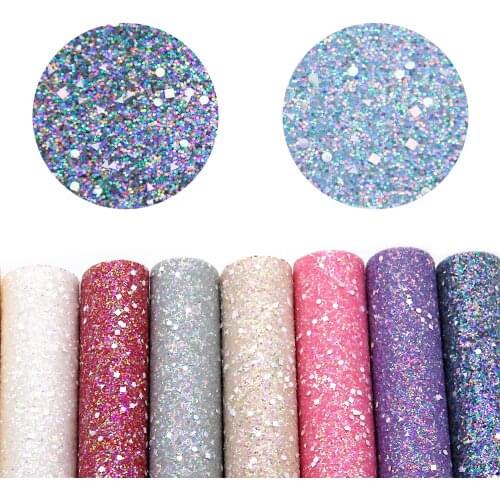 20*33cm Solid Color Chunky Glitter With Sequins Mixed Faux Synthetic Leather For Bows Jewelry Accessories Crafts DIY1Yc19260