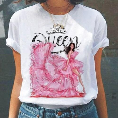 Summer New Fashion Short Sleeve Tshirts Fashion Queen Graphic Printed Women T-Shirt Ladies Casual Harajuku Cartoon Tops