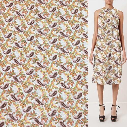 Classic paisley design 100% silk georgette gauze fabric for summer dress,SCG538