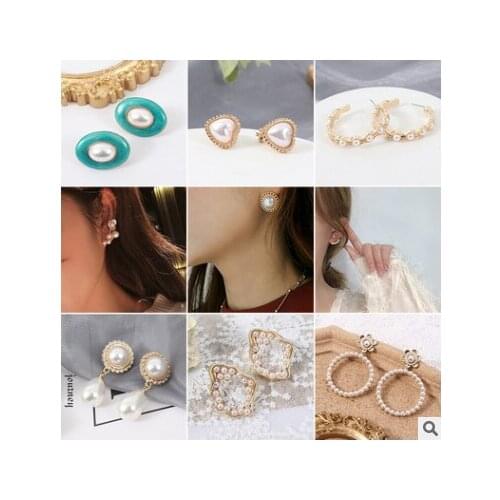 Korea 925 silver pearl earrings fashion temperament love earrings women simple personality earrings wholesale