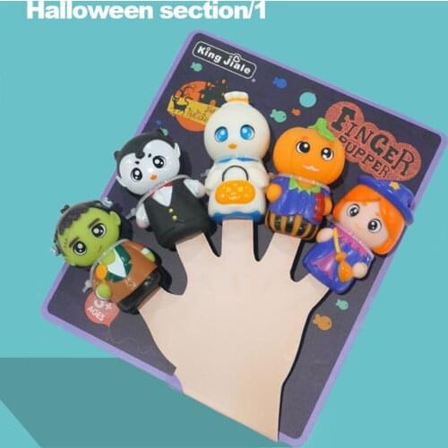 Finger Dolls Soft Rubber Hand Puppet Toy Halloween Baby Preschool Doll Baby Soothing Toy Stuffed Plush Puppets Gifts Home Decor