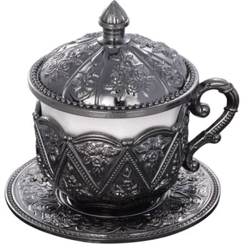 Small Rose Coffee Cup 4 Different Color Options Turkish Coffee Cup Set High Quality Plated 151