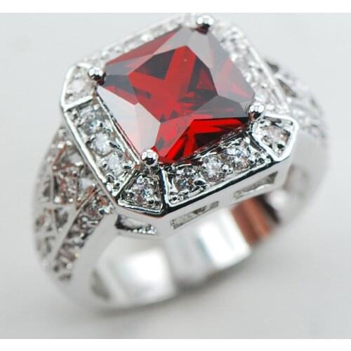 Garnet Fashion 925 Sterling Silver Ring Size 6 7 8 9 10 F1070