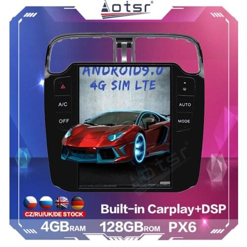 128G For Volkswagen Polo Android Radio 2011+ Tesla Vertical Screen PX6 Multimedia Player Auto GPS Navigation DSP Carplay 4G SIM