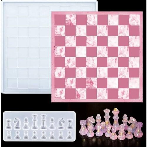 New Chess Board Silicone Mold DIY Epoxy Casting Mold For DIY Crafts Crystal Epoxy Silicone Chessboard Mold Jewelry Tools