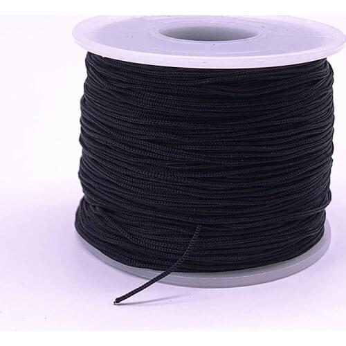 New 0.4-1.5mm 10Meters/lot Black Nylon Cord Thread Chinese Knot Macrame Cord Bracelet Braided String DIY Tassels Beading Thread