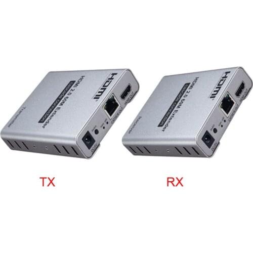 One pair 4K 60HZ 60M HDMI 2.0 Extender Over RJ45 Ethernet Lan CAT5e Cat6 Cable Cascade Connection Extension PC DVD TO TV