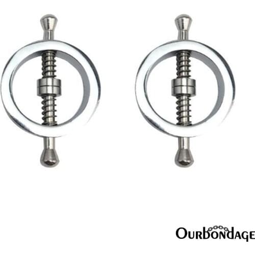 Ourbondage Stainless Steel Rounded Hard Push Pin Nipple Clamps Clips Adult Sex Toys For Women Lesbian Couples