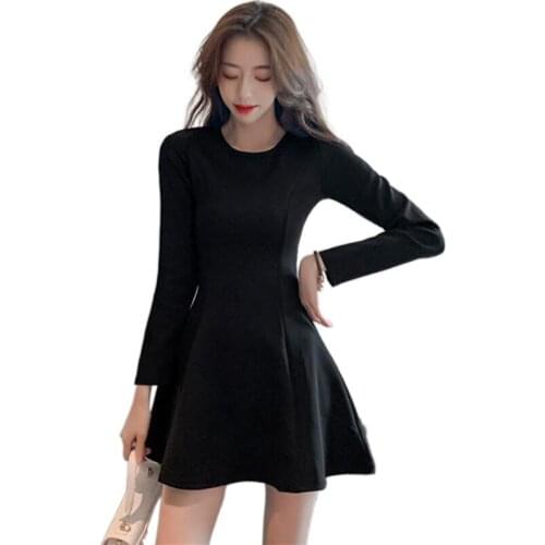 Mini Dress Women Autumn Beach Sexy Party Bodycon Elegant Vintage Casual A-Line Black Red Short Dresses 2021 Oversize Sundress