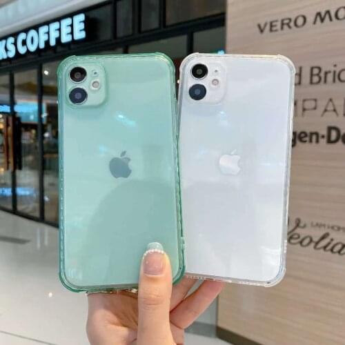 Candy Color Anti-fall Phone Case for IPhone 12 Pro Max XR XS Max 7 8 Plus Glossy Soft tpu Back Cover for IPhone 11 Pro Max
