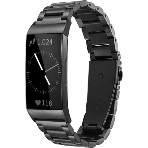 KTAB Watch Bands For Fitbit Charge 4/Charge 3/SE Stainless Steel Metal Replacement Band Waterproof Watch Strap For Fitbit Watch