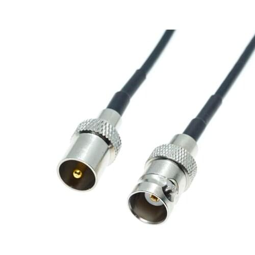 RG174 BNC male to IEC DVB-T PAL male Coax RF Pigtail FPV Jumper Cable